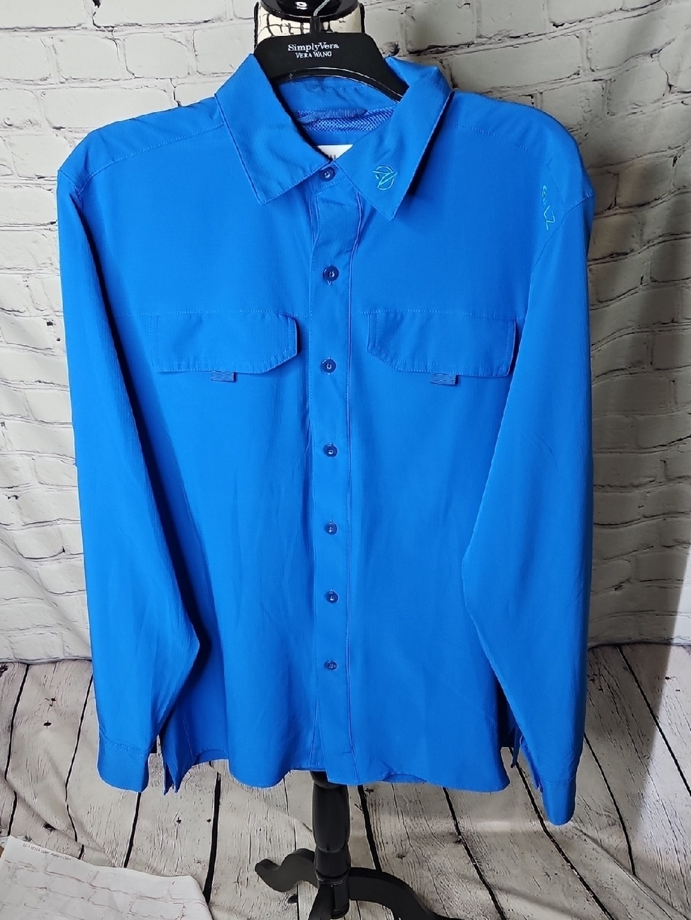 Gillz Mens Long Sleeve Outdoor/Fishing Button Down Shirt Size Medium Blue